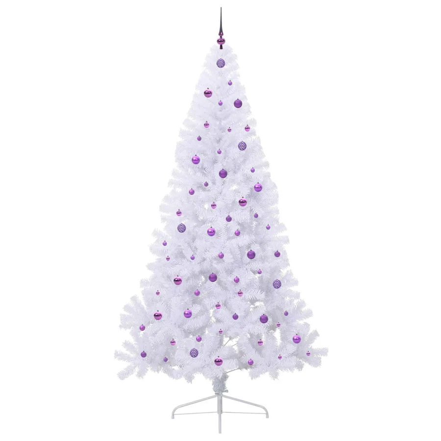 Sapin de Noël artificiel avec 300 LED Blanc 240 cm PVC et Acier - 4