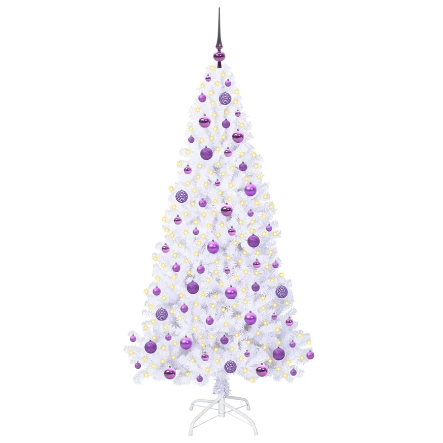 Sapin de Noël artificiel avec 300 LED Blanc 180 cm PVC et Acier - 3