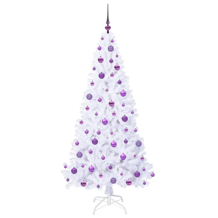 Sapin de Noël artificiel avec 300 LED Blanc 180 cm PVC et Acier - 4