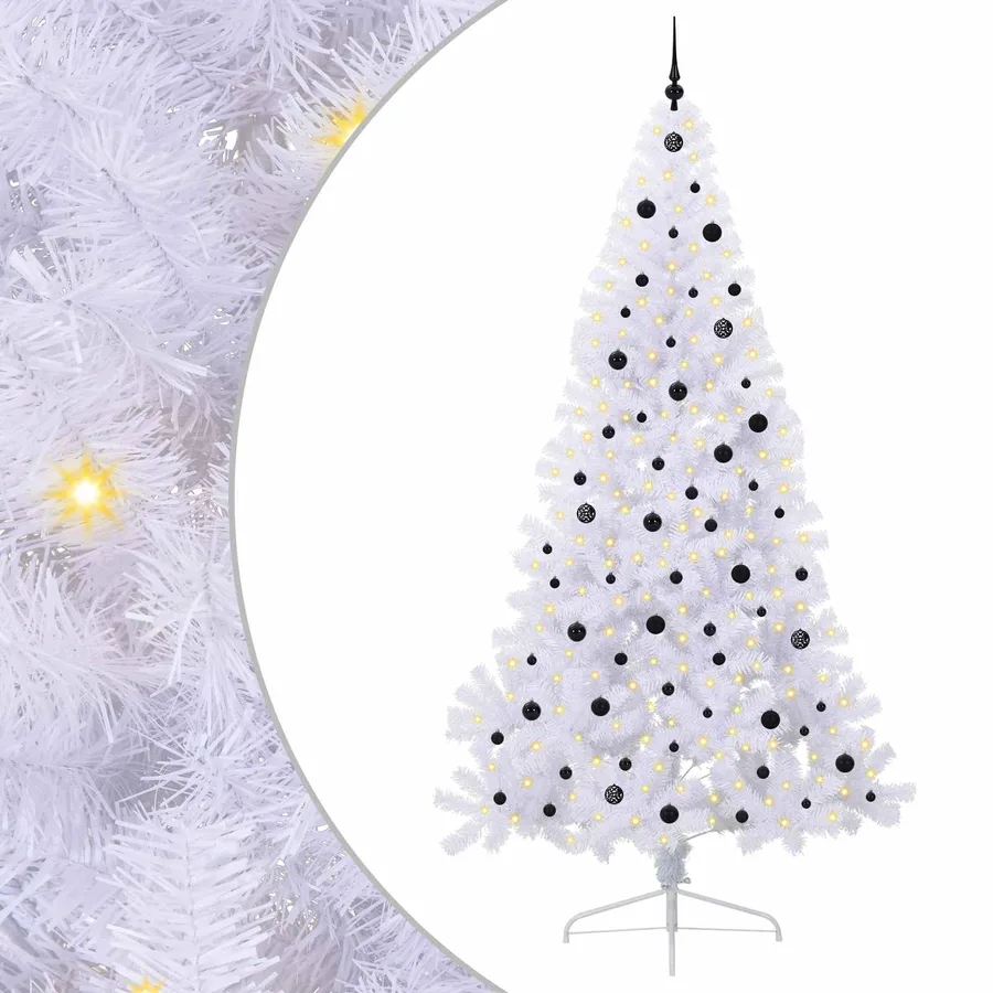 Sapin de Noël artificiel avec 300 LED Blanc 240 cm PVC et Acier - 2
