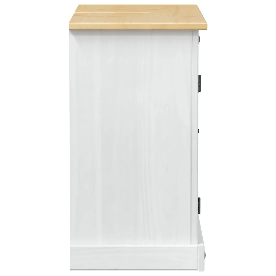 Armoire d'évier avec étagère Blanc 73 x 33 x 60 cm Pin massif - 5