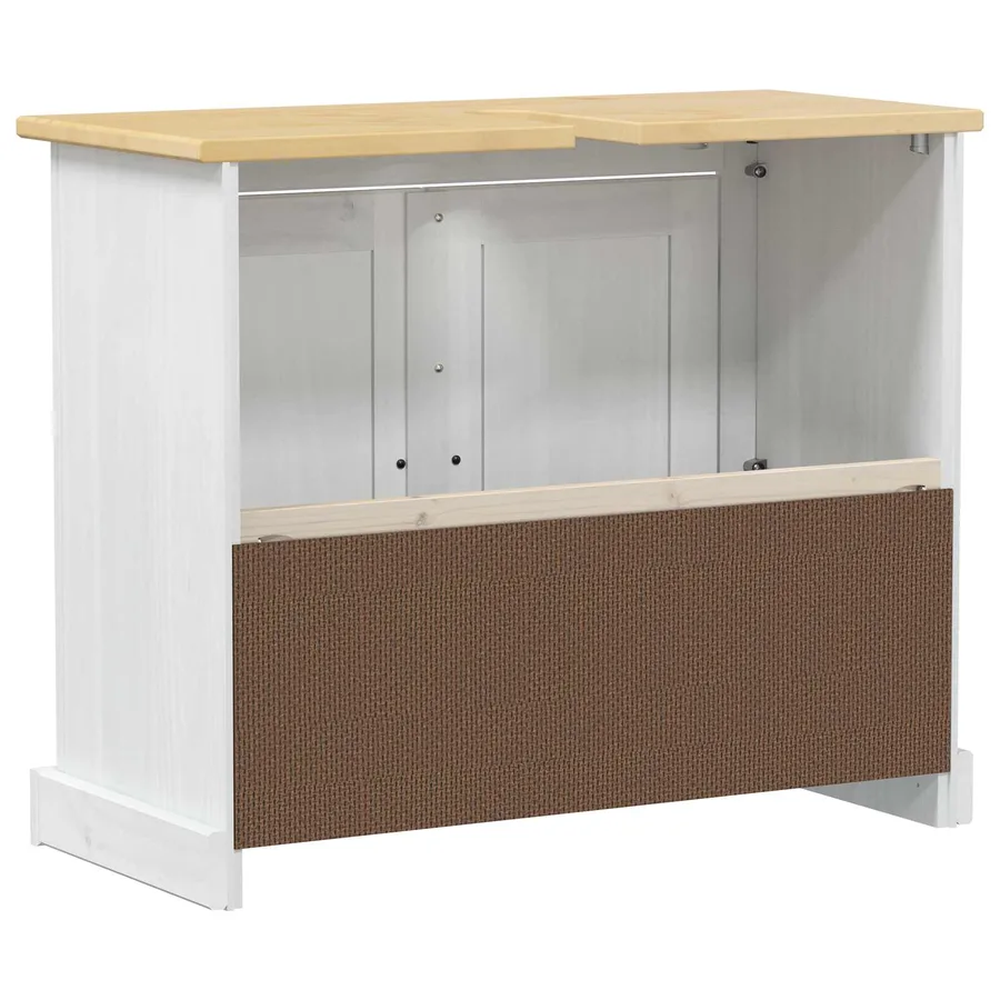 Armoire d'évier avec étagère Blanc 73 x 33 x 60 cm Pin massif - 6