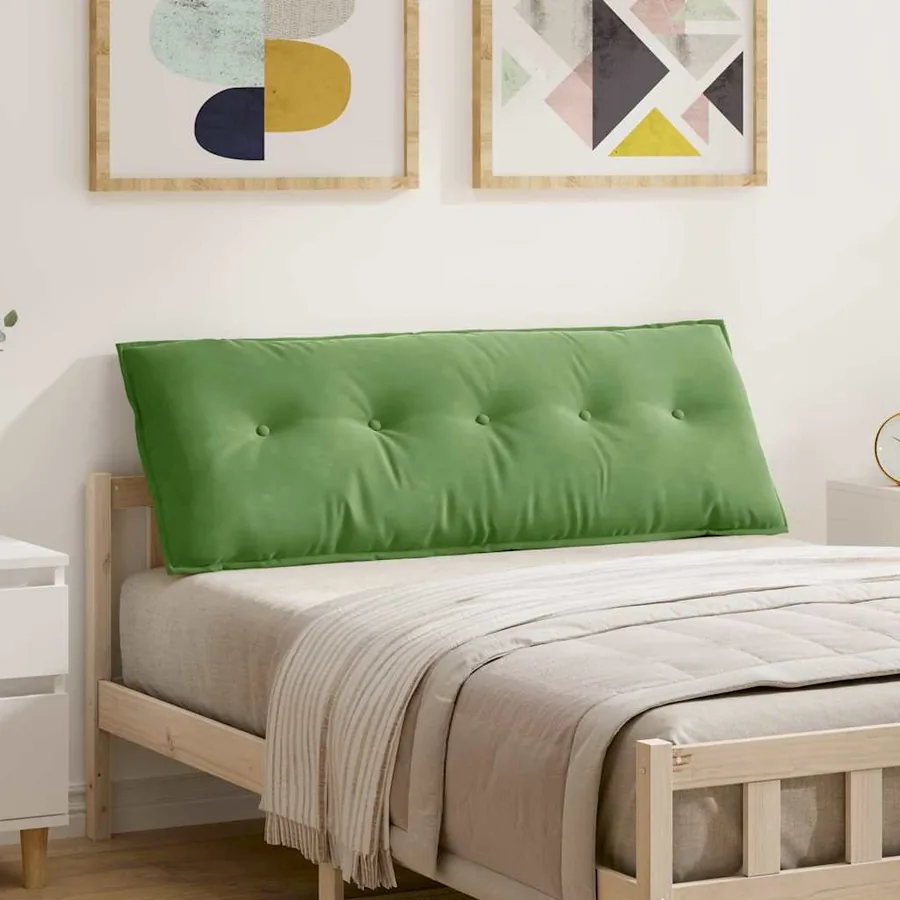 Coussin de Dos Vert clair 140 x 50 cm Tissu en velours côtelé