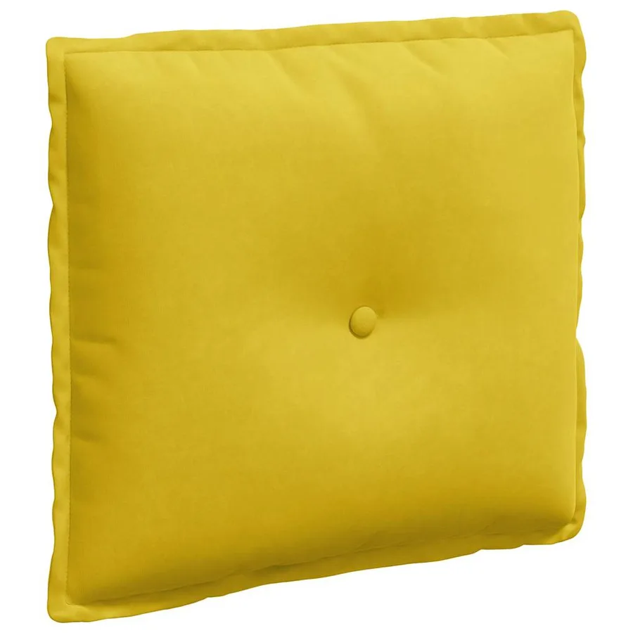 Coussin de Dos Jaune 50 x 45 cm Tissu en velours côtelé - 2