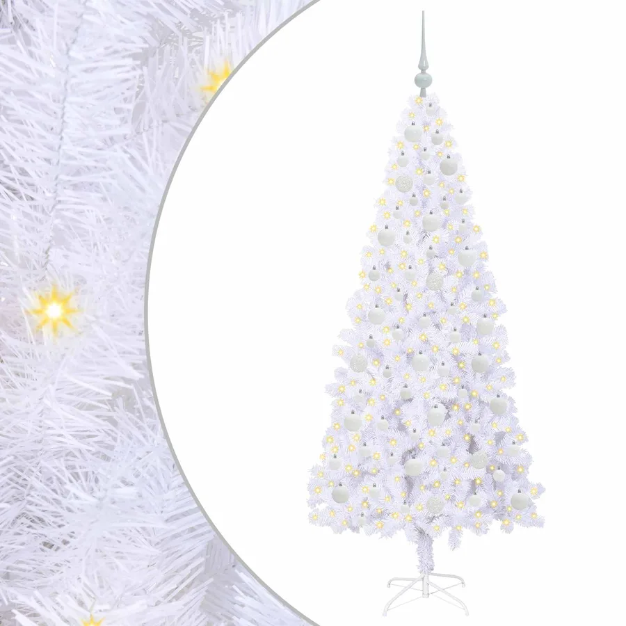 Sapin de Noël artificiel avec 300 LED Blanc 180 cm PVC et Acier - 2