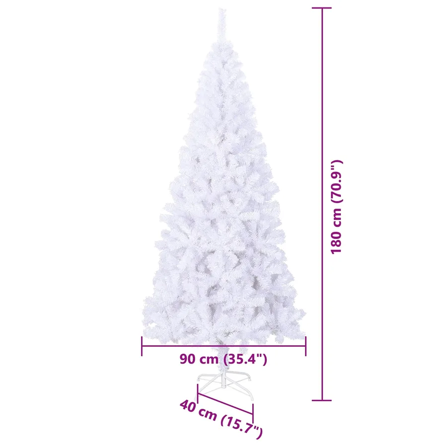 Sapin de Noël artificiel avec 300 LED Blanc 180 cm PVC et Acier - 14