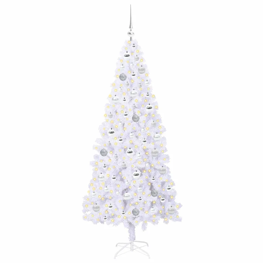 Sapin de Noël artificiel avec 300 LED Blanc 180 cm PVC et Acier - 3