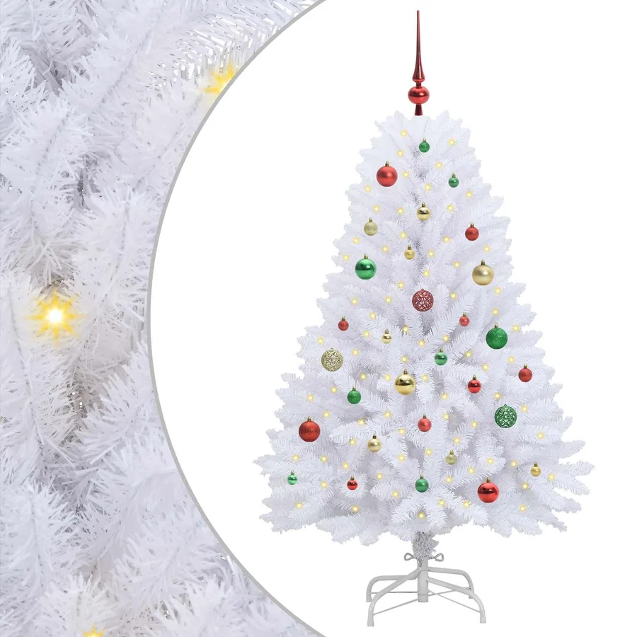 Sapin de Noël Artificiel à Branches Articulées Blanc 150 cm - 2