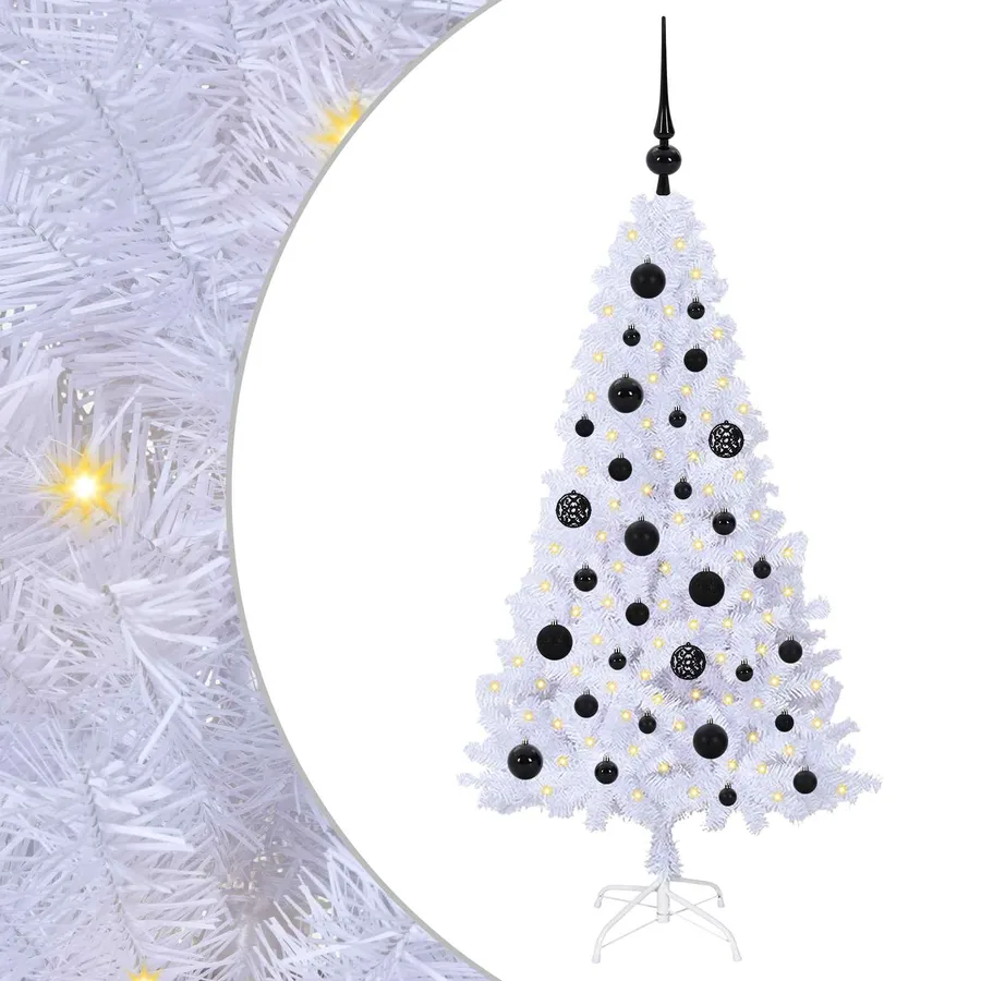 Sapin de Noël artificiel avec 150 LED Blanc 120 cm PVC et Acier - 2