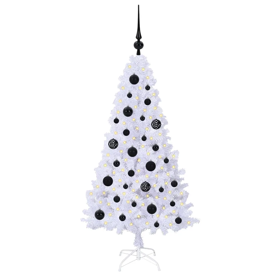 Sapin de Noël artificiel avec 150 LED Blanc 120 cm PVC et Acier - 3