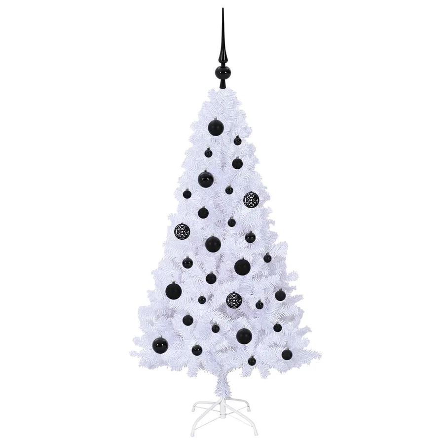 Sapin de Noël artificiel avec 150 LED Blanc 120 cm PVC et Acier - 4