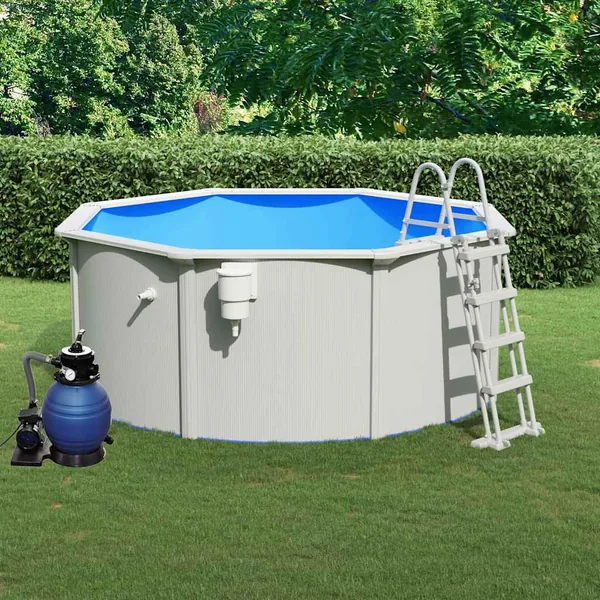 Piscine avec pompe filtrante à sable et échelle 300x120 cm