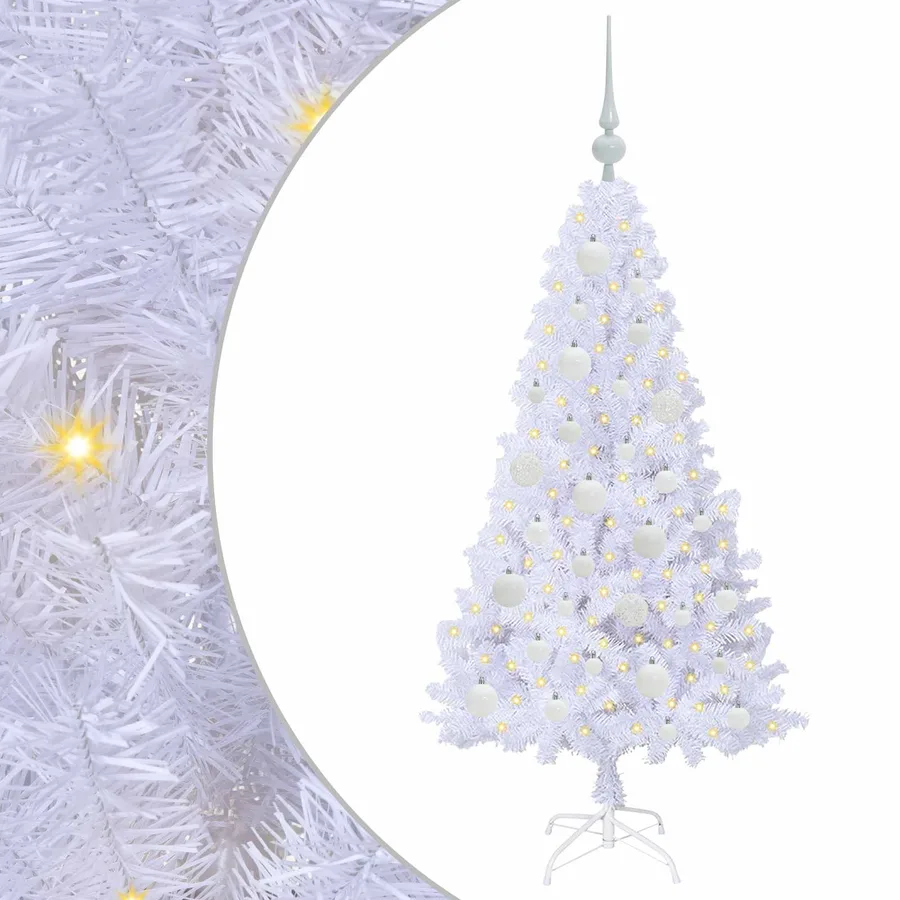 Sapin de Noël artificiel avec 150 LED Blanc 120 cm PVC et Acier - 2