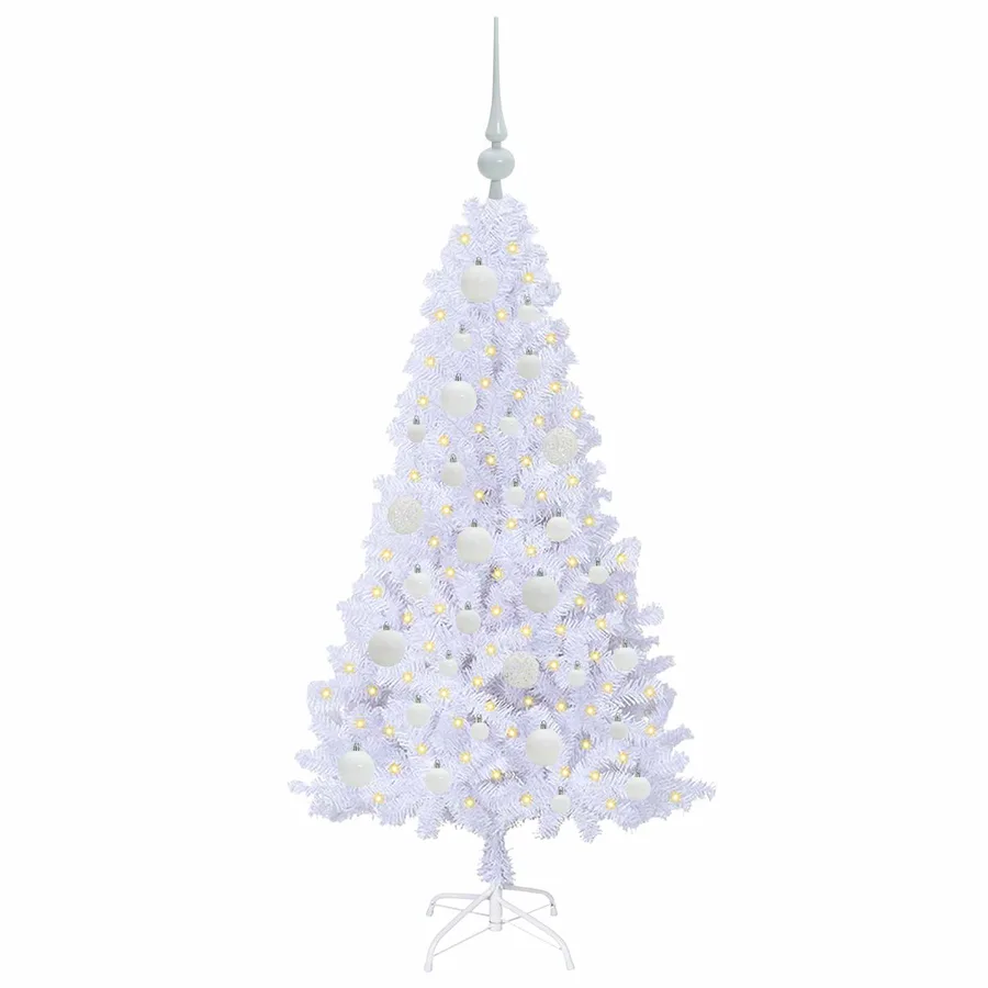 Sapin de Noël artificiel avec 150 LED Blanc 120 cm PVC et Acier - 3