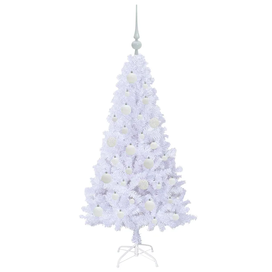 Sapin de Noël artificiel avec 150 LED Blanc 120 cm PVC et Acier - 4