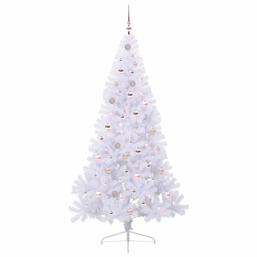 Sapin de Noël artificiel avec 300 LED Blanc 210 cm PVC et Acier - 4