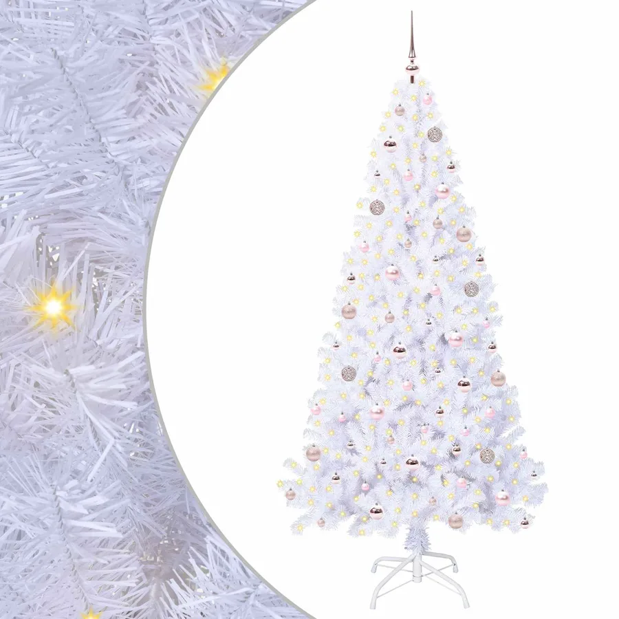 Sapin de Noël artificiel avec 300 LED Blanc 210 cm PVC et Acier - 2