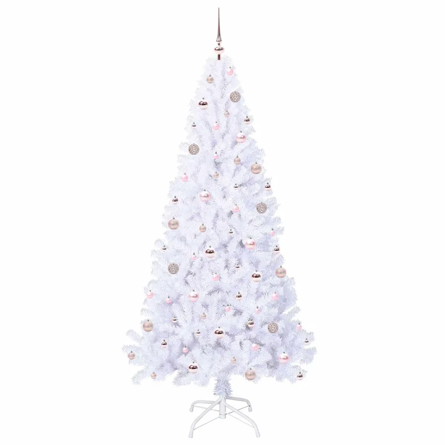 Sapin de Noël artificiel avec 300 LED Blanc 210 cm PVC et Acier - 4