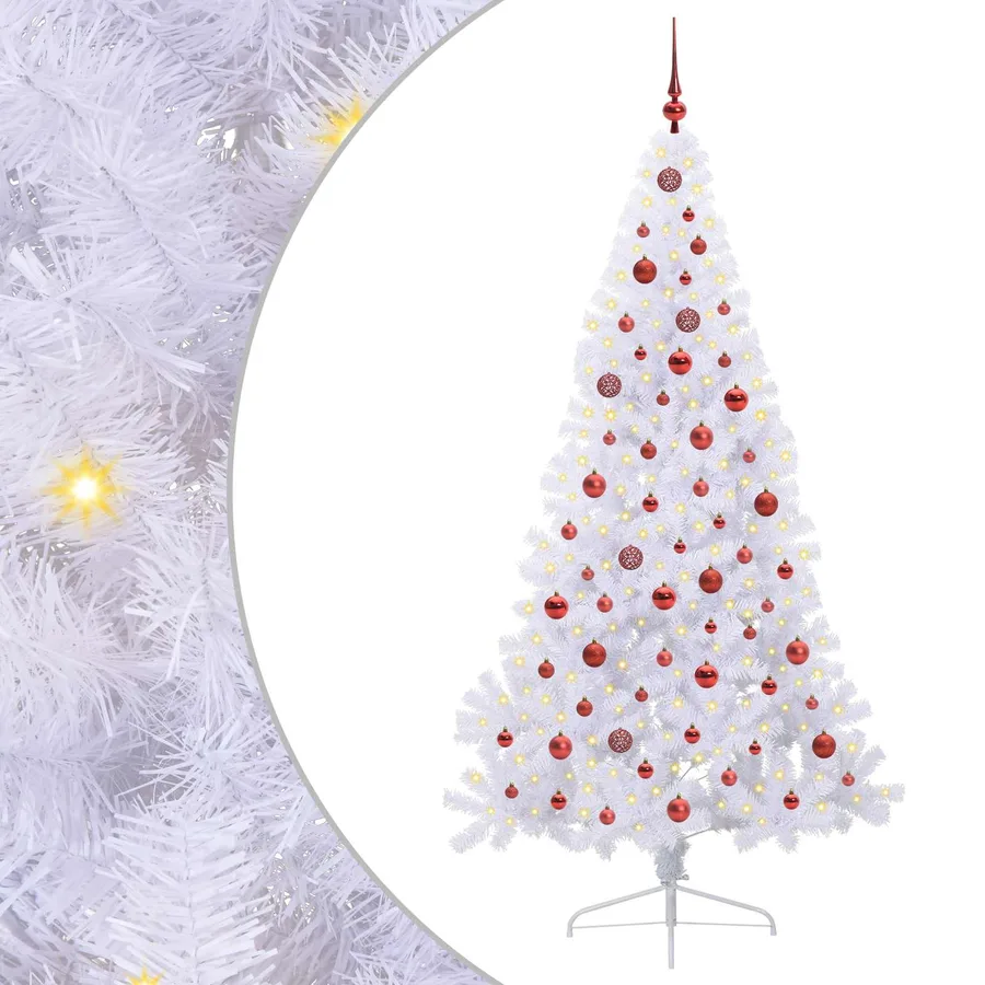 Sapin de Noël artificiel avec 300 LED Blanc 210 cm PVC et Acier - 2