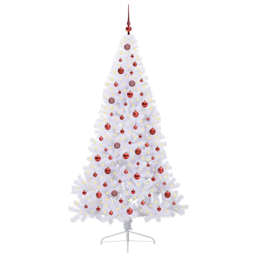 Sapin de Noël artificiel avec 300 LED Blanc 210 cm PVC et Acier - 4