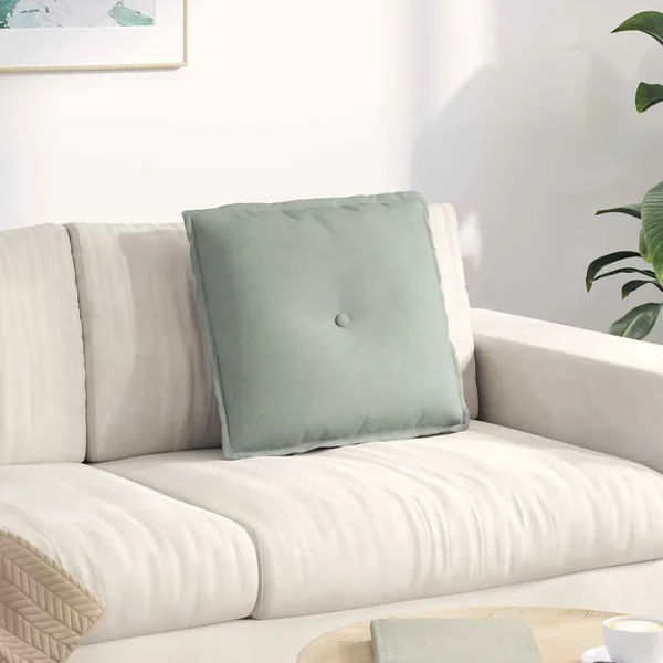 Coussin de Dos Gris clair 50 x 45 cm Tissu en velours côtelé