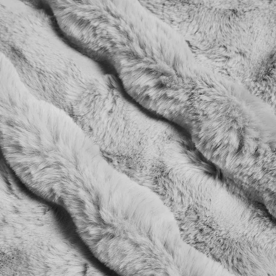 Couverture antidérapante en fausse de lapin Olite 4 pcs Gris - 9