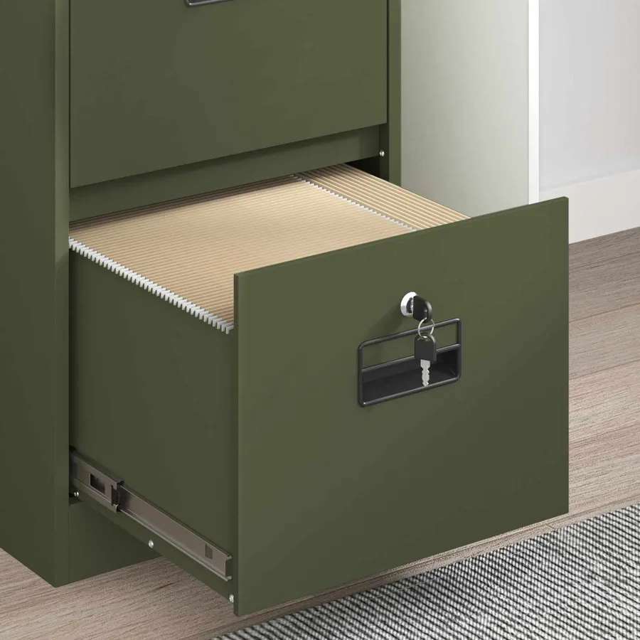 Cabinet de Dossier avec tiroir Vert olive 44 x 50 x 139 cm - 5