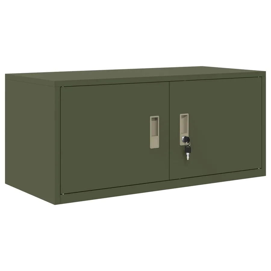 Armoire de rangement Vert olive 90 x 40 x 40 cm Acier - 2