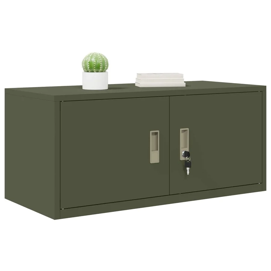 Armoire de rangement Vert olive 90 x 40 x 40 cm Acier - 3