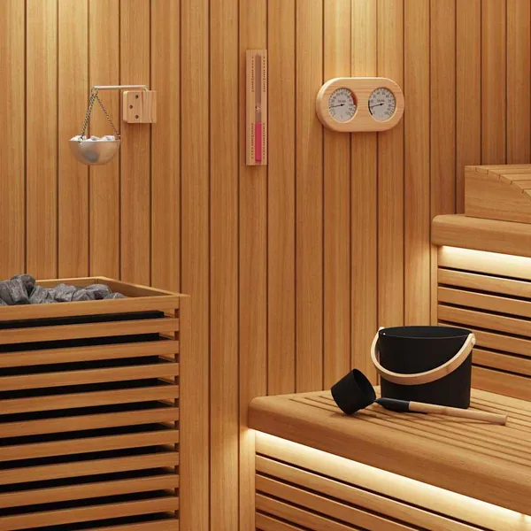 Ensemble d'accessoires de sauna 5 pcs Noir