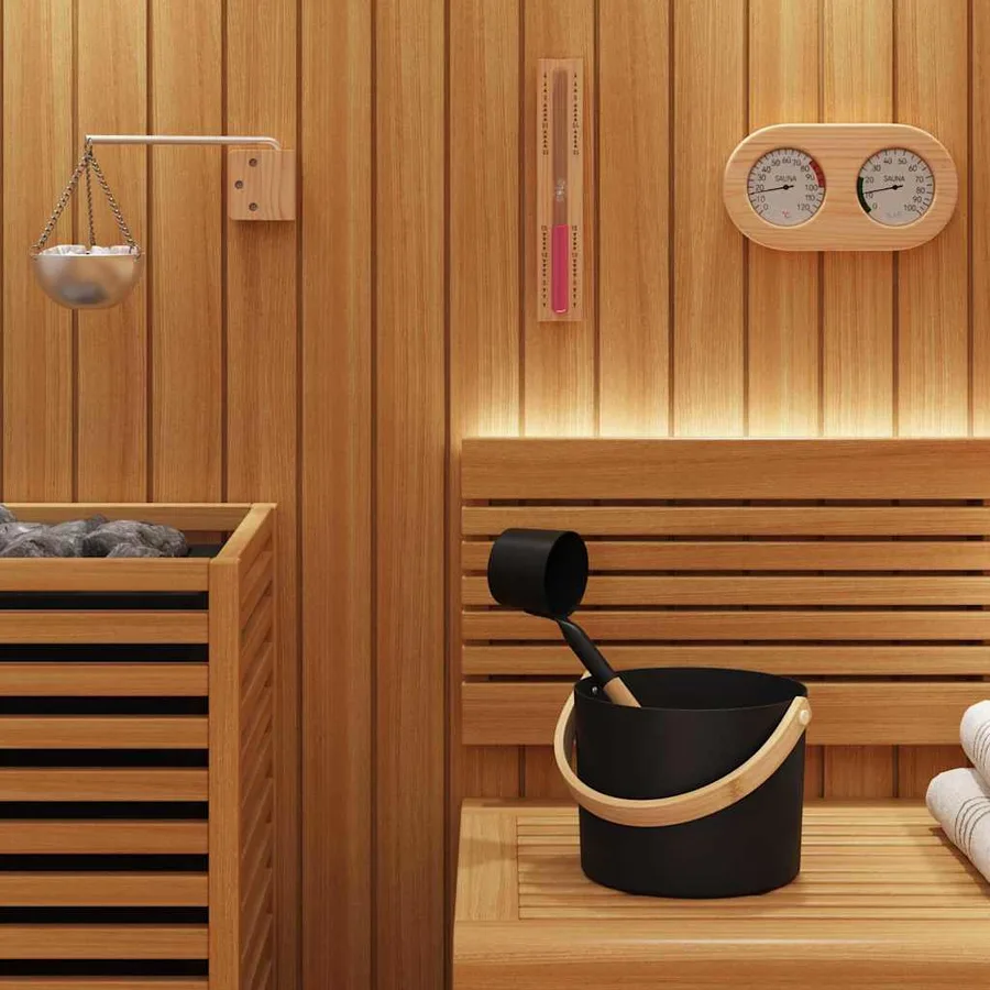 Ensemble d'accessoires de sauna 5 pcs Noir - 3