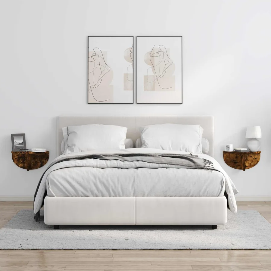 Étagère Murale Montage mural 2 pcs Chêne fumé 38 x 19 x 19 cm - 4