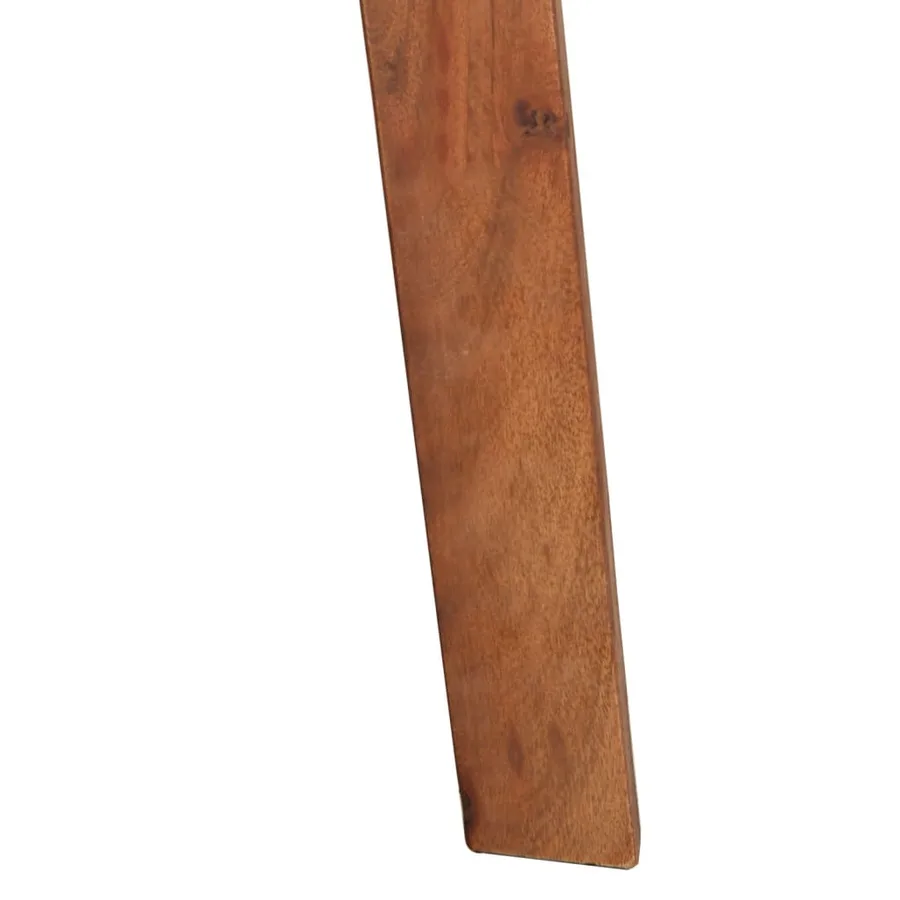 Chaises de bar lot de 2 cuir véritable et bois d'acacia solide - 8