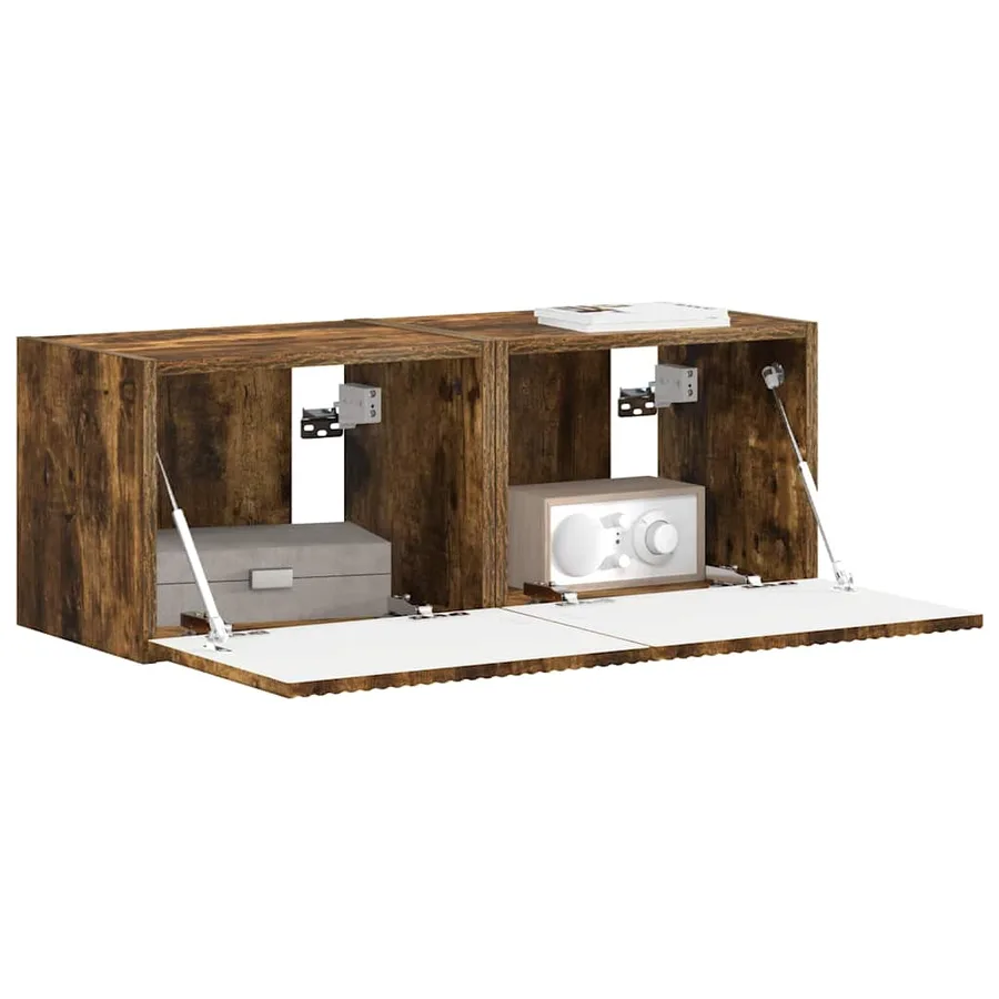 Meuble TV mural 2 pcs Chêne fumé 39 x 31 x 29,5 cm - 3
