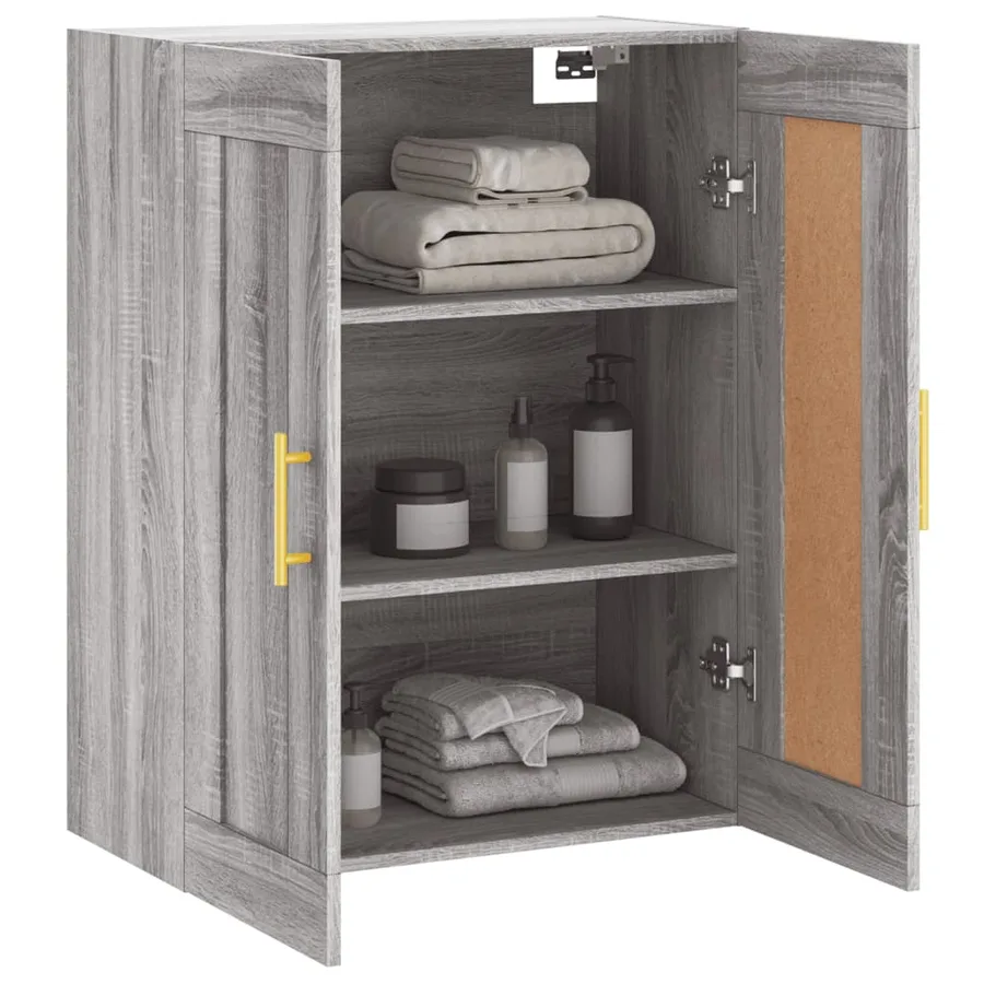 Armoire murale sonoma gris 69,5x34x90 cm bois d'ingénierie - 5