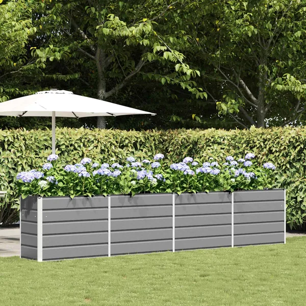 Jardinière Gris clair 385 x 50 x 75 cm Acier galvanisé