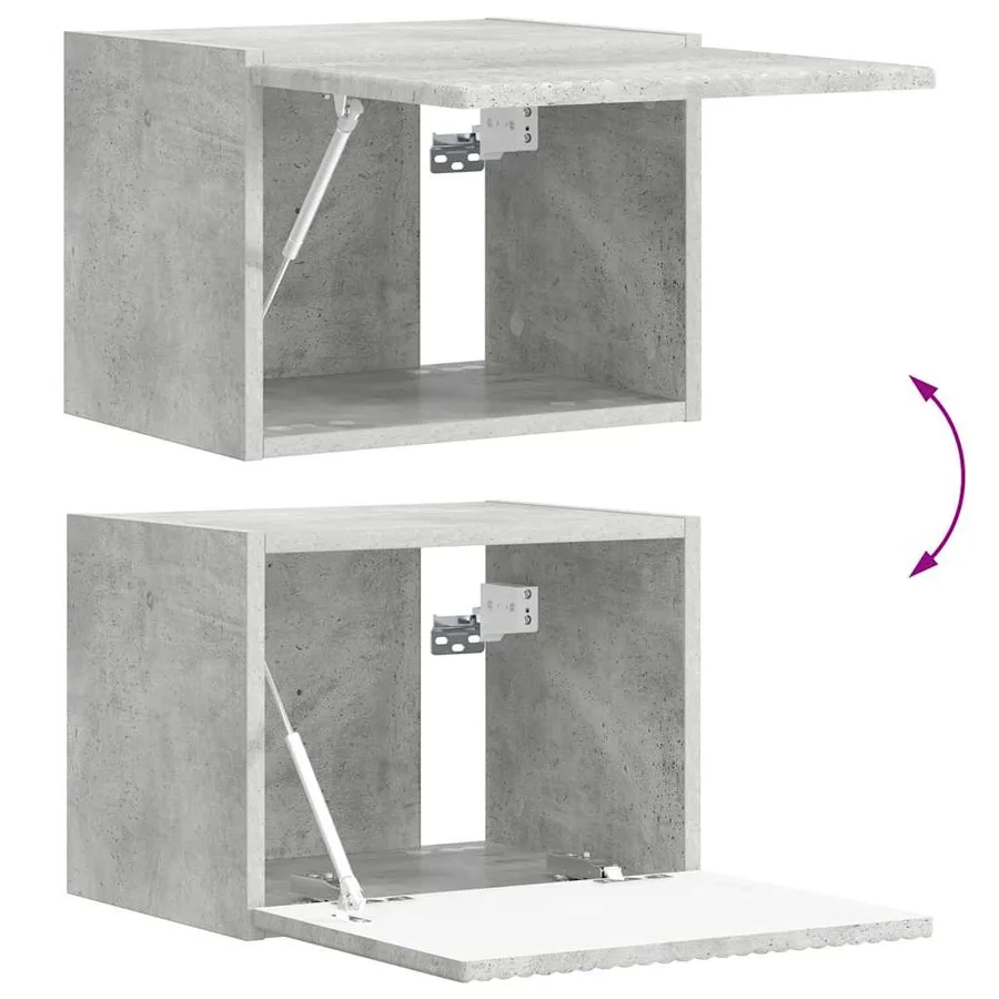 Meuble TV mural Béton 39 x 31 x 29,5 cm Bois d'ingénierie - 11