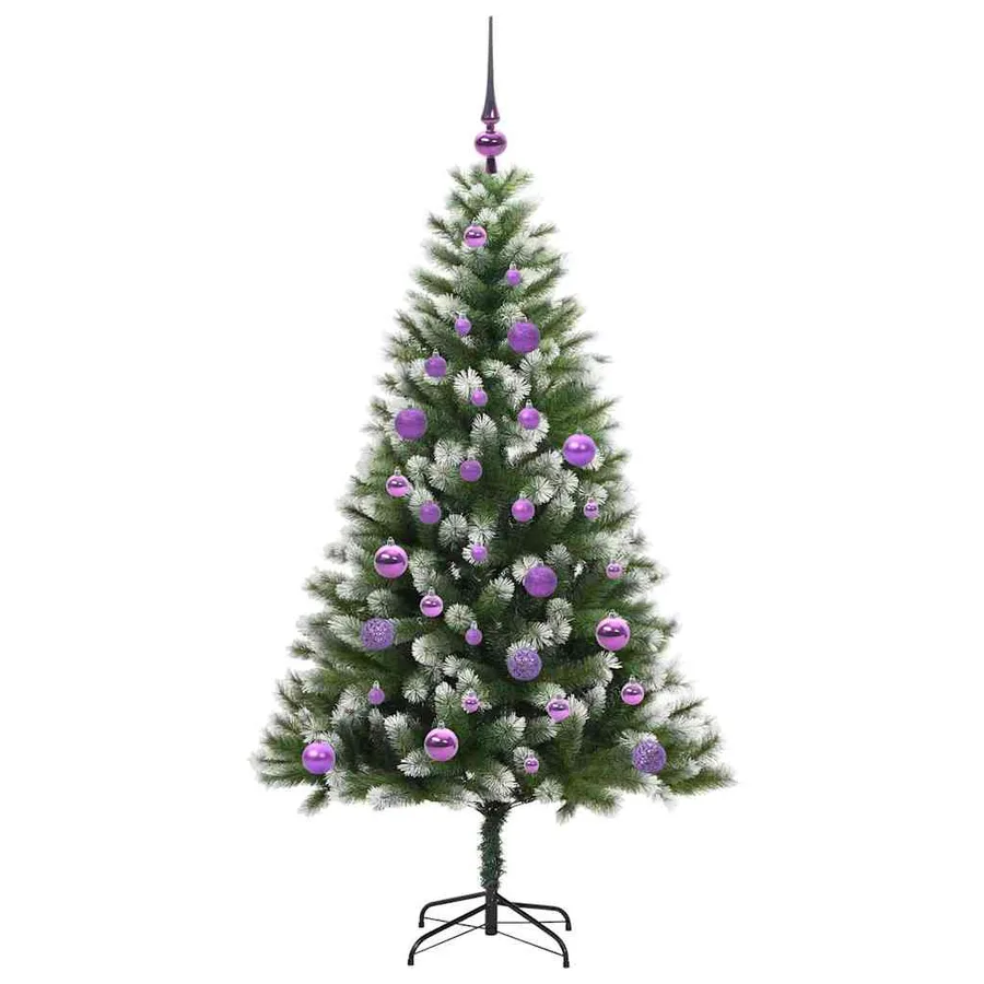 Sapin de Noël artificiel à charnière avec neige en flocons - 4