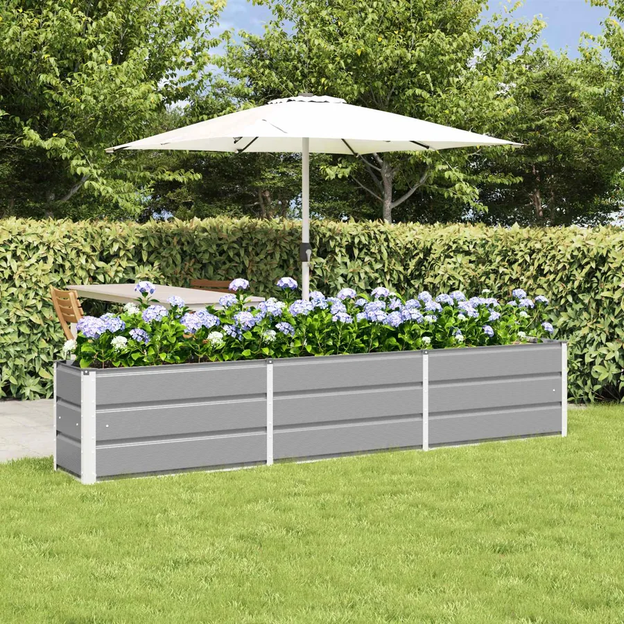 Jardinière Gris clair 240 x 40 x 45 cm Acier