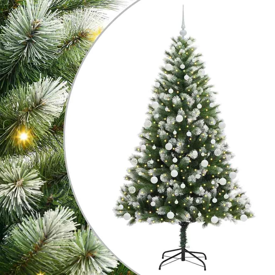Sapin de Noël artificiel à charnière avec neige en flocons - 2
