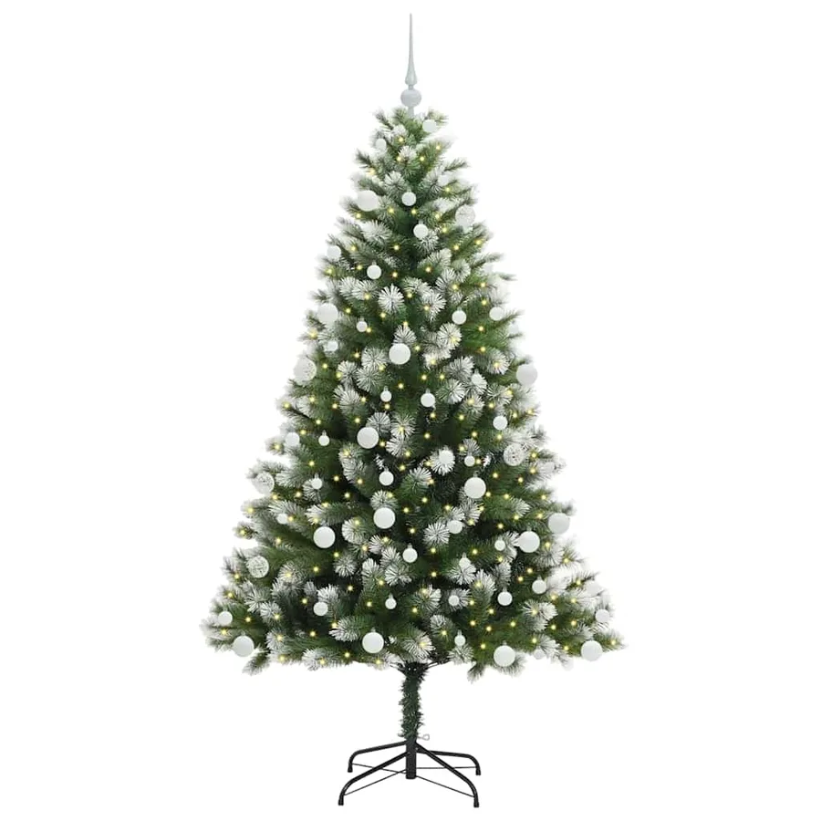 Sapin de Noël artificiel à charnière avec neige en flocons - 3
