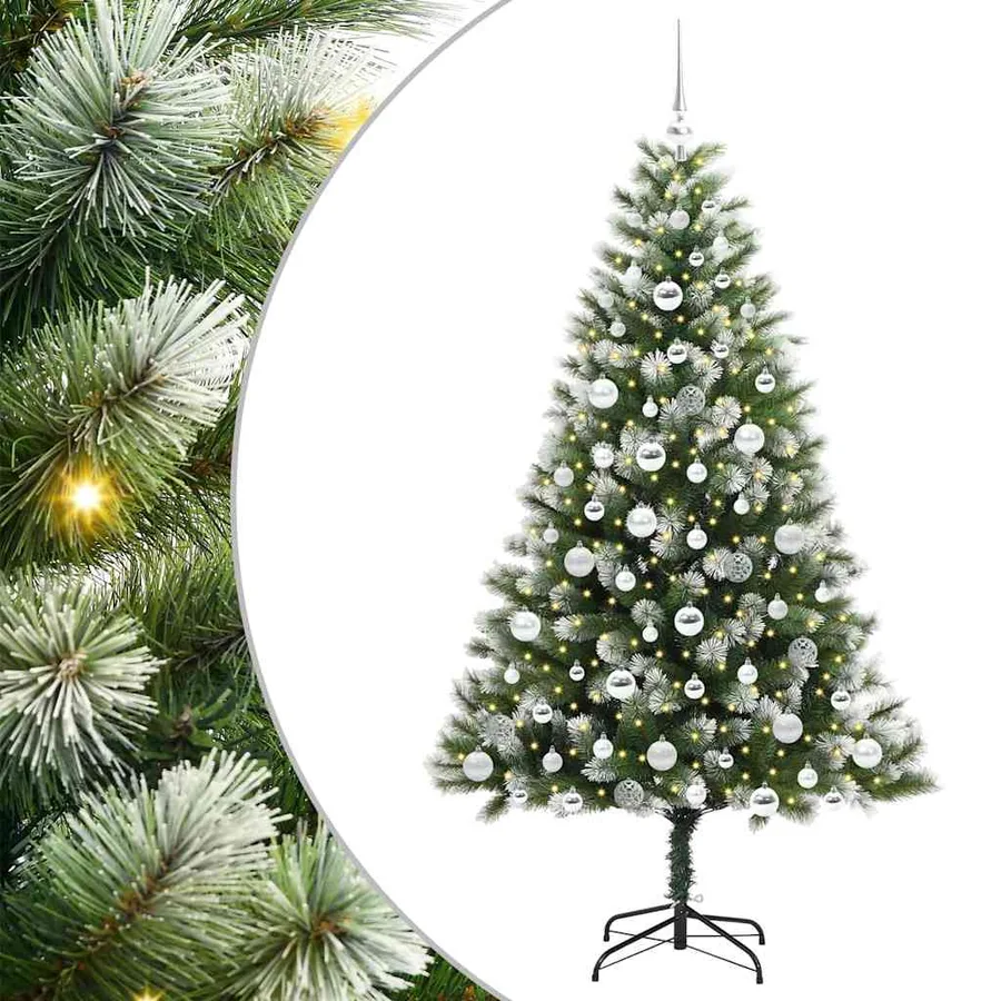 Sapin de Noël artificiel à charnière avec neige en flocons - 2