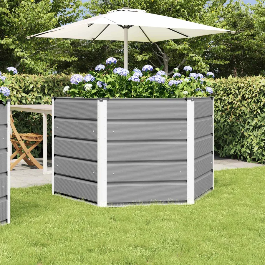 Jardinière Gris clair 129 x 129 x 75 cm Acier