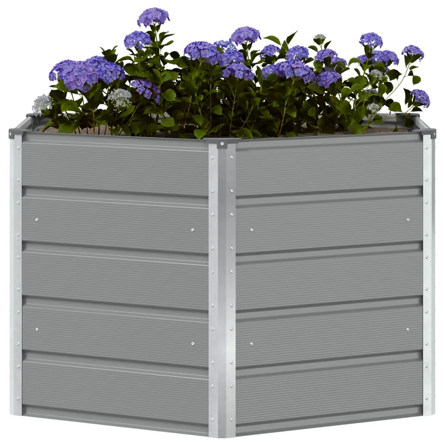 Jardinière Gris clair 129 x 129 x 75 cm Acier - 3