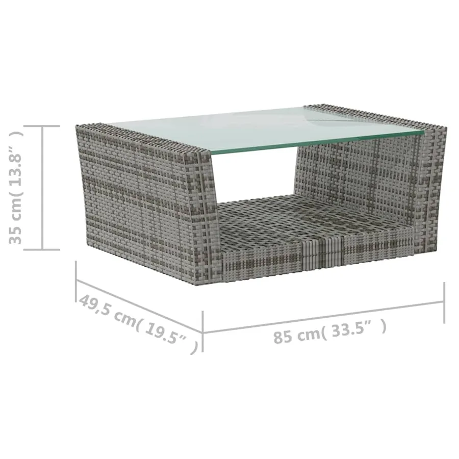 Salon de jardin 16 pcs avec coussins Résine tressée Gris - 11