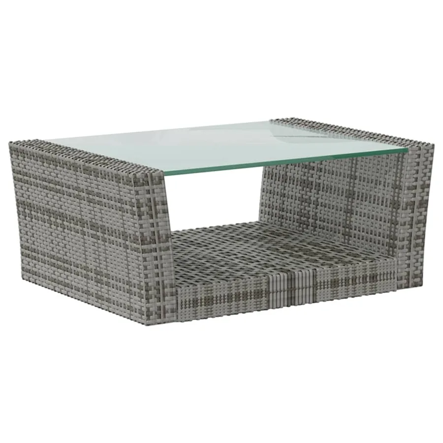 Salon de jardin 16 pcs avec coussins Résine tressée Gris - 7