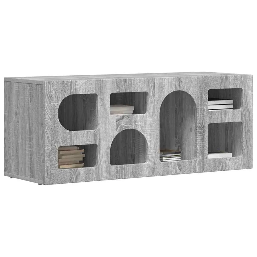 Meuble TV ELST 100 x 35 x 40 cm Gris Sonoma Bois d'ingénierie - 3