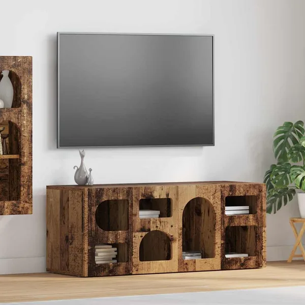 Meuble TV ELST 100 x 35 x 40 cm Bois ancien Bois d'ingénierie