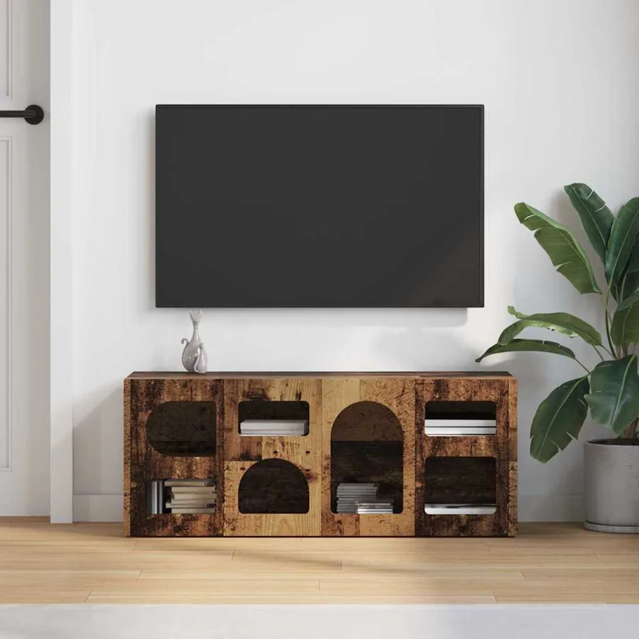 Meuble TV ELST 100 x 35 x 40 cm Bois ancien Bois d'ingénierie - 4