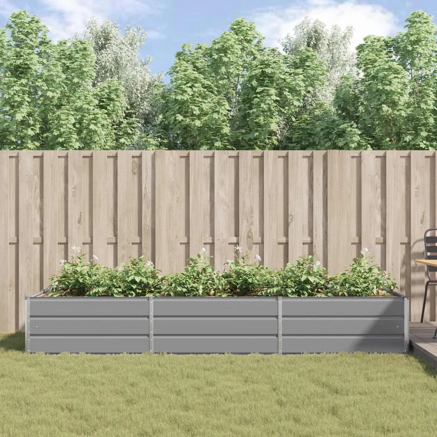 Jardinière Gris clair 290 x 100 x 45 cm Acier galvanisé - 4
